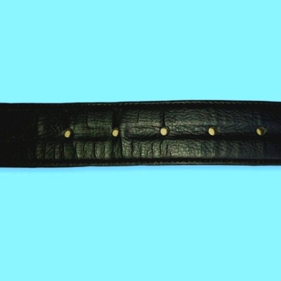 Genuine Men's Black Thick Leather 1½" Belt Size 44 - Picture 4 of 4